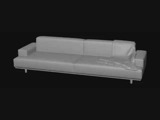 3D model for Sunlit Neutral Sofa by the Window