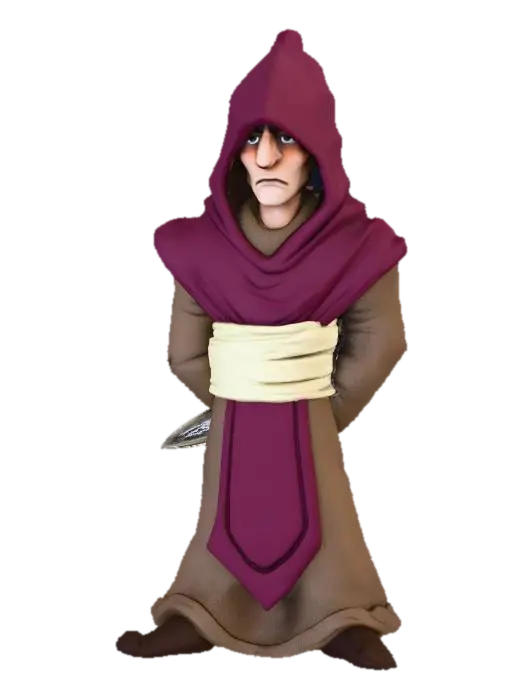 Modello 3D A stylized 3D render of a secretive fable character. This hooded figure stands with…, generato dall’IA