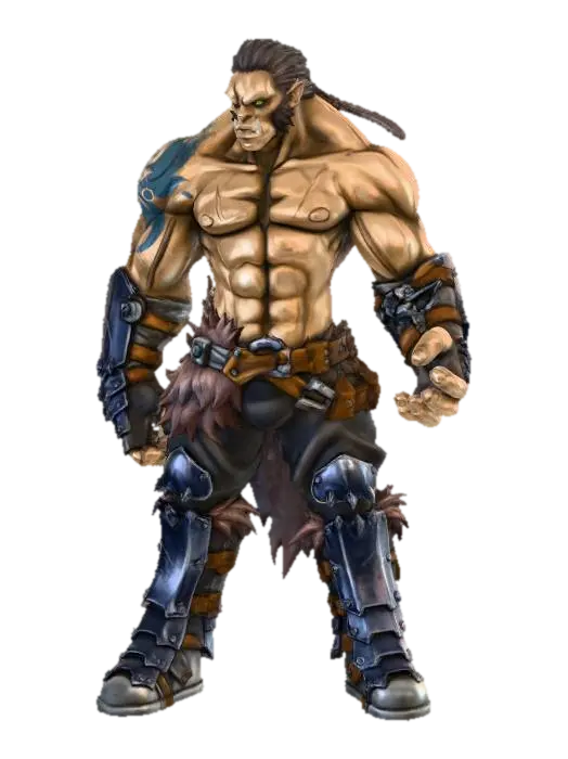 Half Orc unarmed 3D model, vytvořený pomocí AI