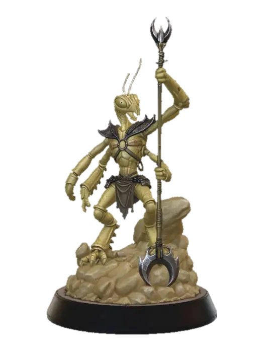 Gilded Thri-kreen - Midevil 3D model, vytvořený pomocí AI