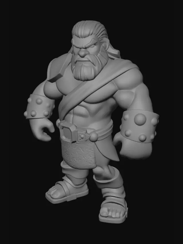 3D model for Make this exact character in a full-body with boot's and legs in the picture as a sketch in high detail with colour also, change his hair and beard to slightly greying dark brown and keep exact to reference. On a white background.