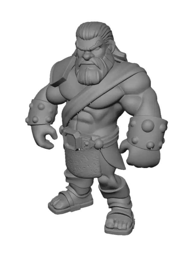 3D model for Make this exact character in a full-body with boot's and legs in the picture as a sketch in high detail with colour also, change his hair and beard to slightly greying dark brown and keep exact to reference. On a white background.