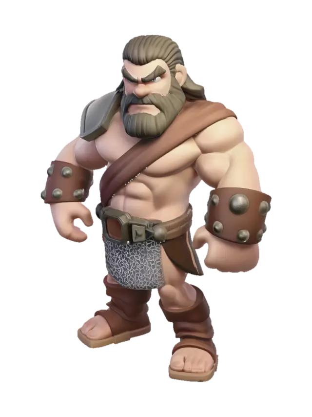 3D model for Make this exact character in a full-body with boot's and legs in the picture as a sketch in high detail with colour also, change his hair and beard to slightly greying dark brown and keep exact to reference. On a white background.