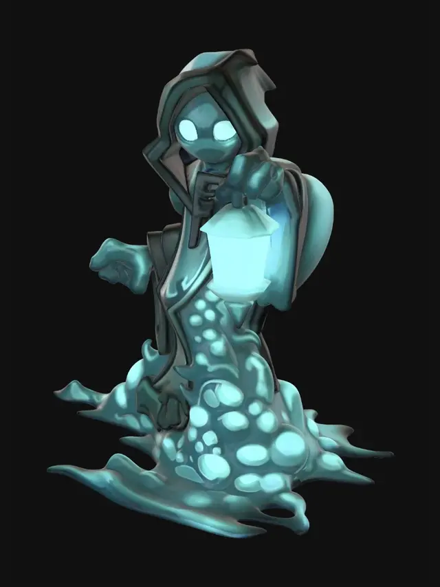3D model for Remove the tail from this character and make him into a 3d exact replica of the image but as a 3d miniature with a rocky base.