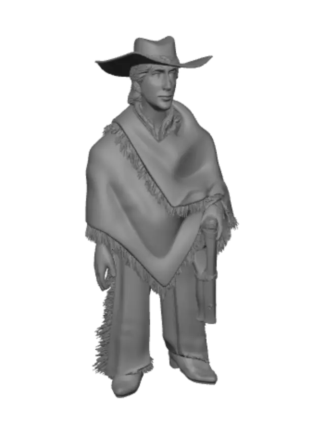 3D model for Lone Poncho Rider