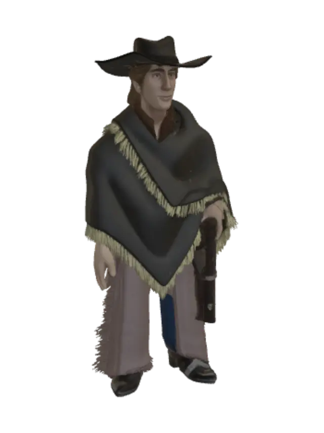 3D model for Lone Poncho Rider