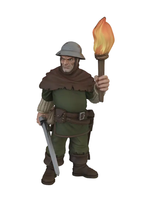 3D model for X___Guard torch pose1_X
