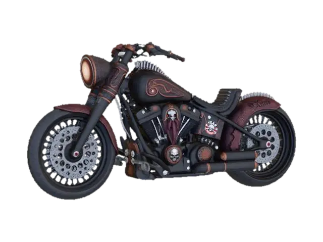 Inferno Rider - Harley 3D model, vytvořený pomocí AI