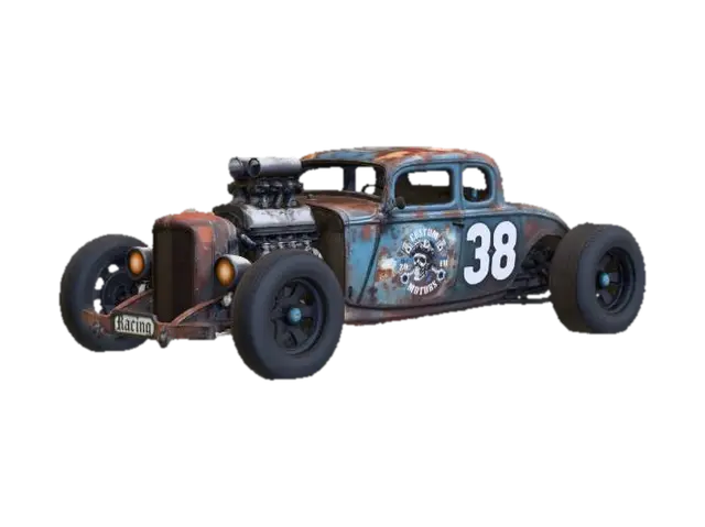 RustyRacer - Motor 3D model, vytvořený pomocí AI