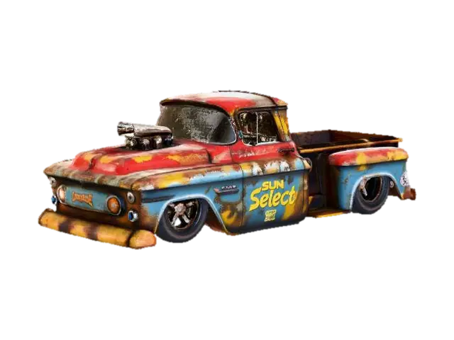 Retro Rusty Cruiser - Apocalyptic 3D model, vytvořený pomocí AI