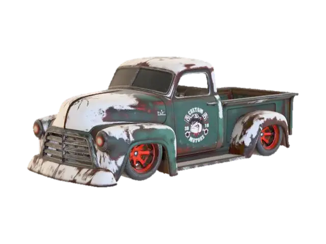 Rustic Elegance - Hotrod 3D model, vytvořený pomocí AI