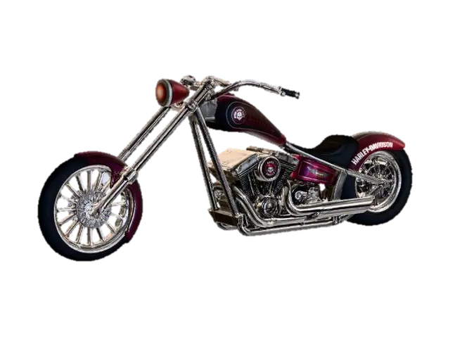 chopper red - Harley 3D model, vytvořený pomocí AI