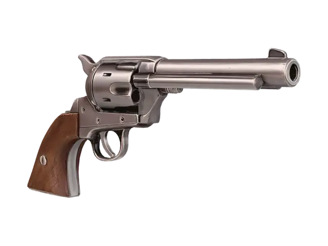 Long-Barrel Silver Revolver - Gameready 3D model, vytvořený pomocí AI