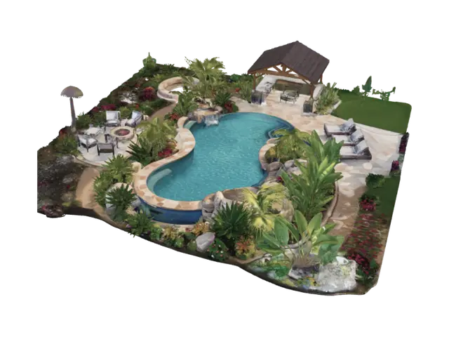 3D model for Tropical Oasis Poolscape