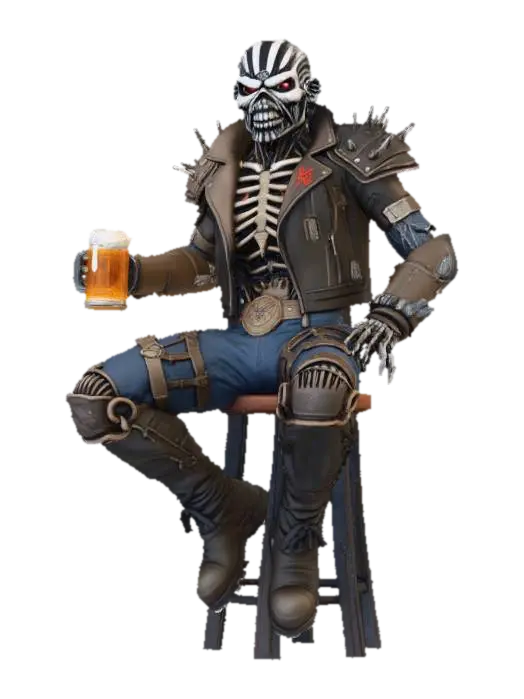 Skull Punk - Beer 3D model, vytvořený pomocí AI