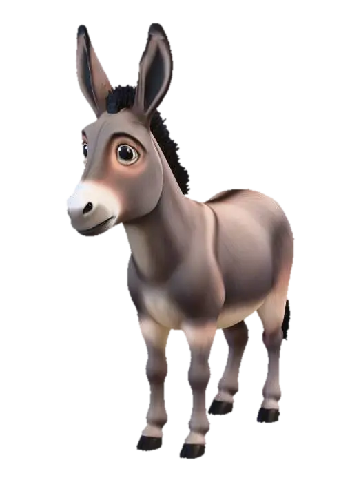 Donkey Delight - Nativity 3D model, vytvořený pomocí AI