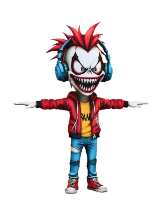 Headphone Rebel - Terror 3D model, vytvořený pomocí AI