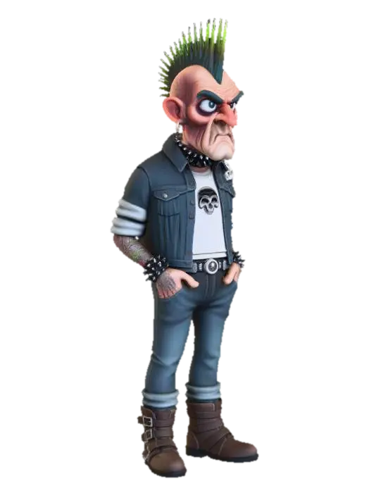 Punk Grandpa - Cool 3D model, vytvořený pomocí AI