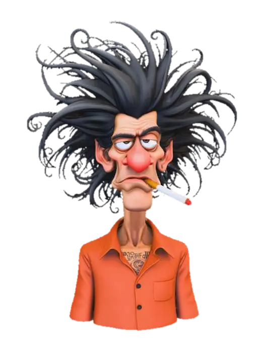 Wild Hair Rebel - Smoking 3D model, vytvořený pomocí AI