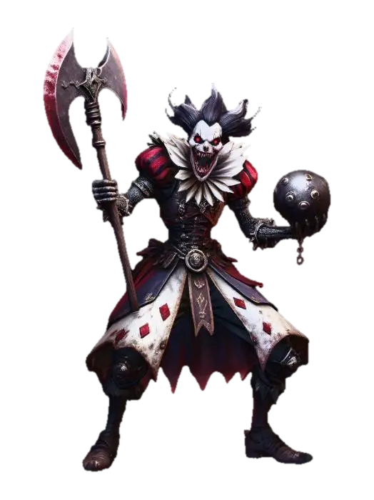 Crimson Harlequin - Themed 3D model, vytvořený pomocí AI