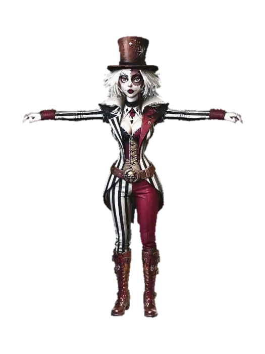 circus girl - Show 3D model, vytvořený pomocí AI