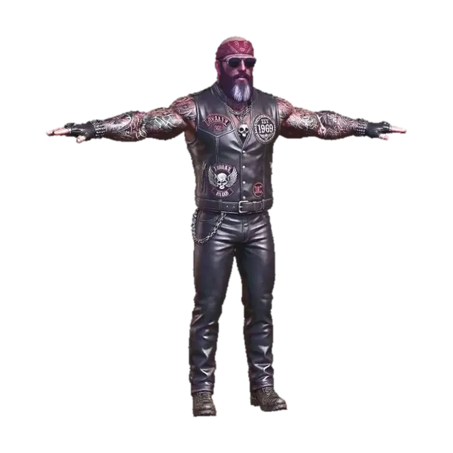 biker band - Tattoos 3D model, vytvořený pomocí AI