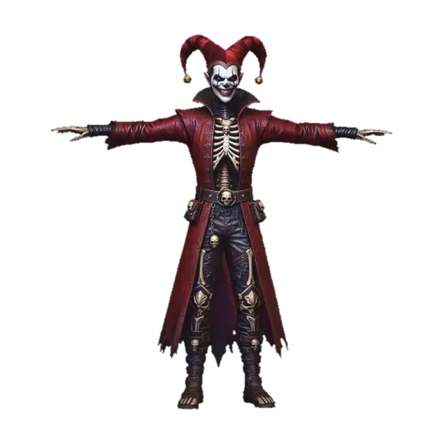 Crimson Jester - Themed 3D model, vytvořený pomocí AI