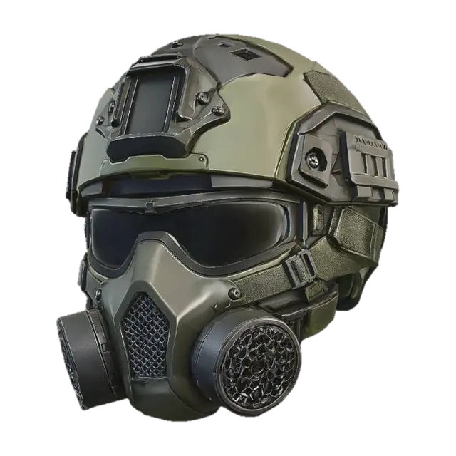 Tactical Gas Mask Helmet - Apocalyptic 3D model, vytvořený pomocí AI