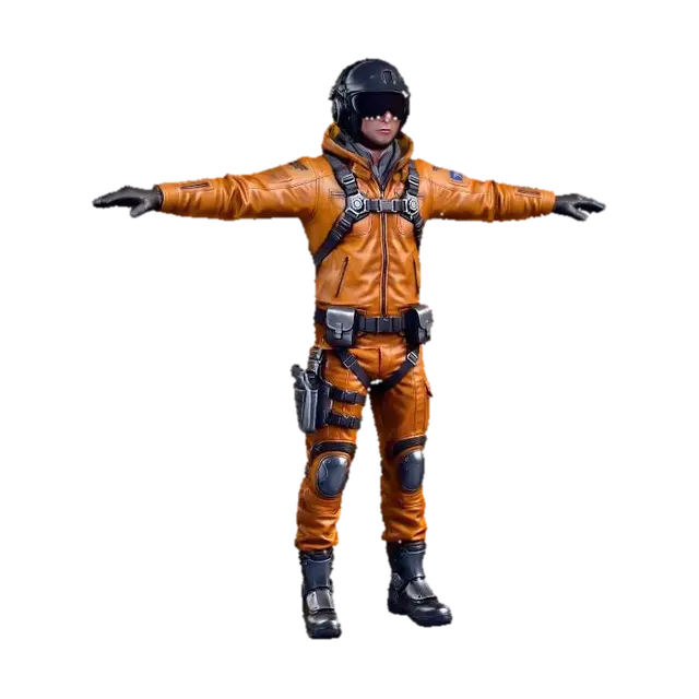 T-Pose Pilot - Gameready 3D model, vytvořený pomocí AI