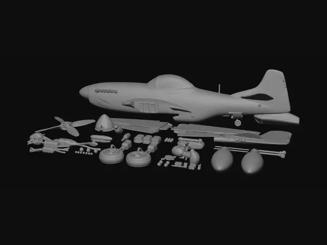 3D model for P-51 Mustang Model Kit Disassembled