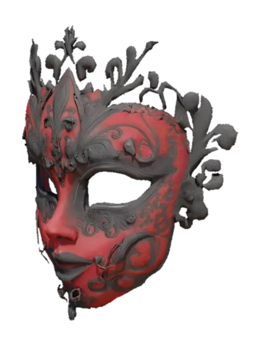 Victorian gothic mask - Masquerade 3D model, vytvořený pomocí AI
