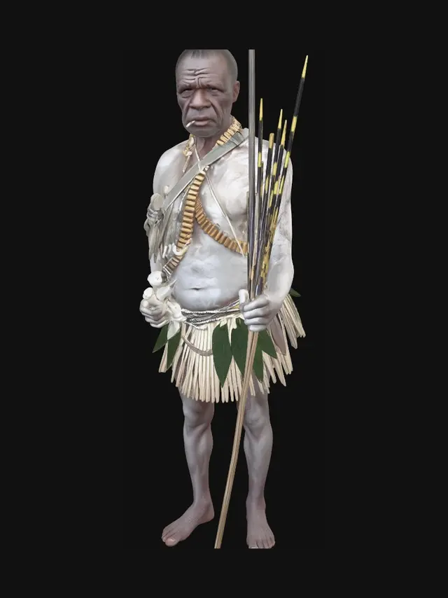 3D model for Tribal Spearman with Leaf Skirt