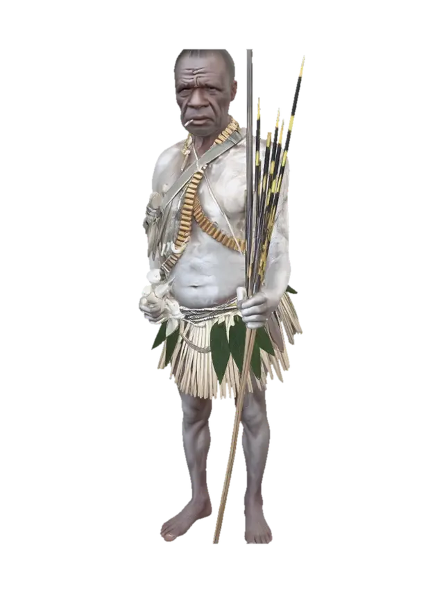 3D model for Tribal Spearman with Leaf Skirt
