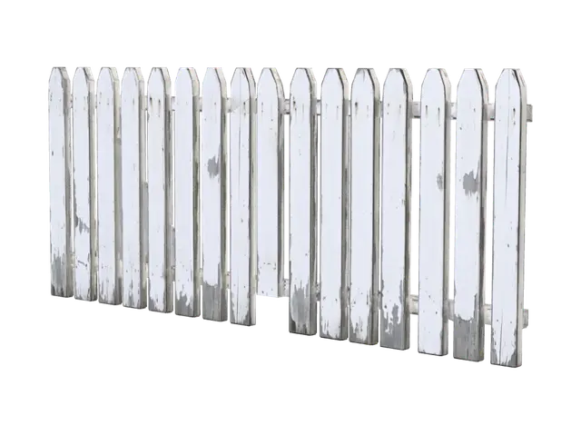 3D model for Weathered White Picket Fence
