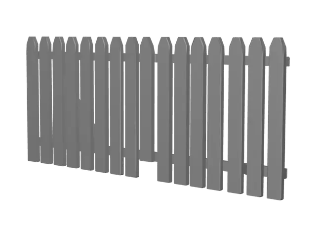 3D model for Weathered White Picket Fence