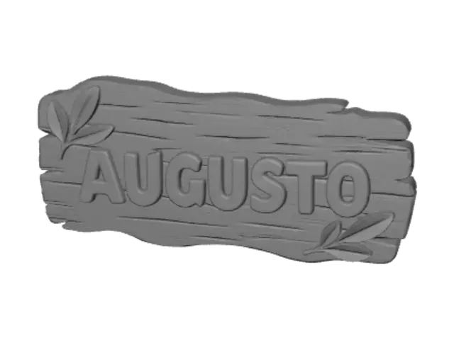 3D model for Augusto on a Wooden Sign