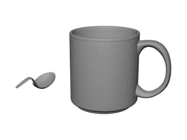 3D model for Amber Tea in a Yellow Mug