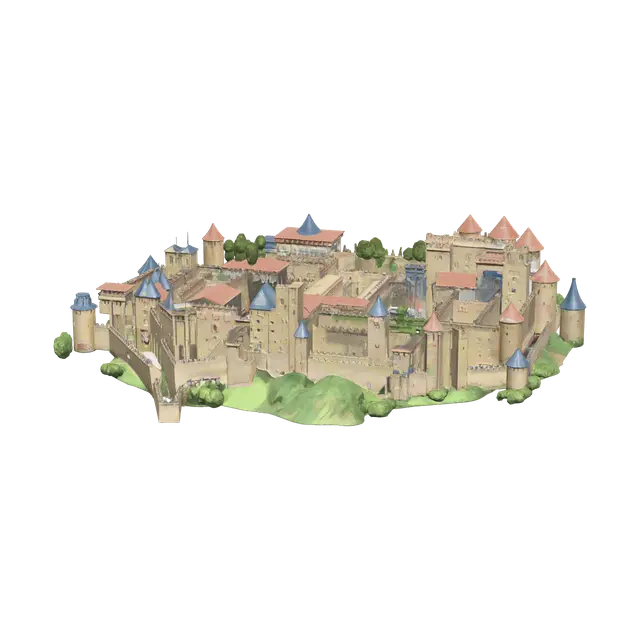 Medieval City - Streets 3D model, vytvořený pomocí AI