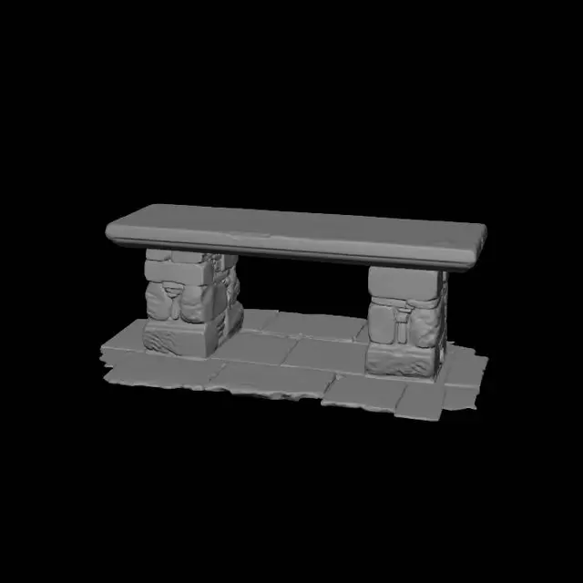 3D model for Stone bench