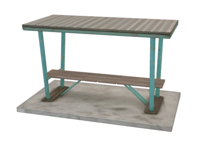 3D model for Teal Shelter Bench