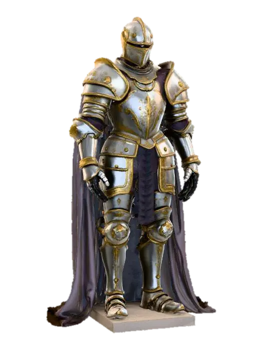 Golden Knight Armor Display - Collection 的 AI 生成 3D 模型