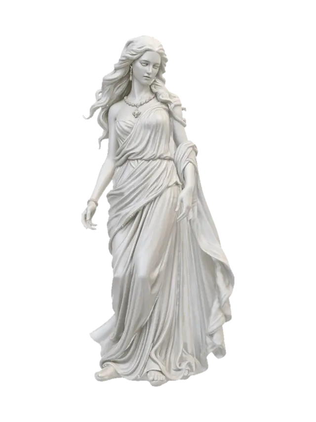 Ivory Goddess 3D model, vytvořený pomocí AI