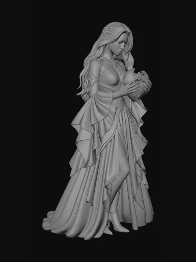 3D model for Broken Heart in a Blue Gown