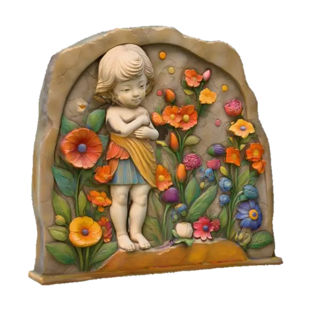 Cherubic Garden Dreams 3D model, vytvořený pomocí AI