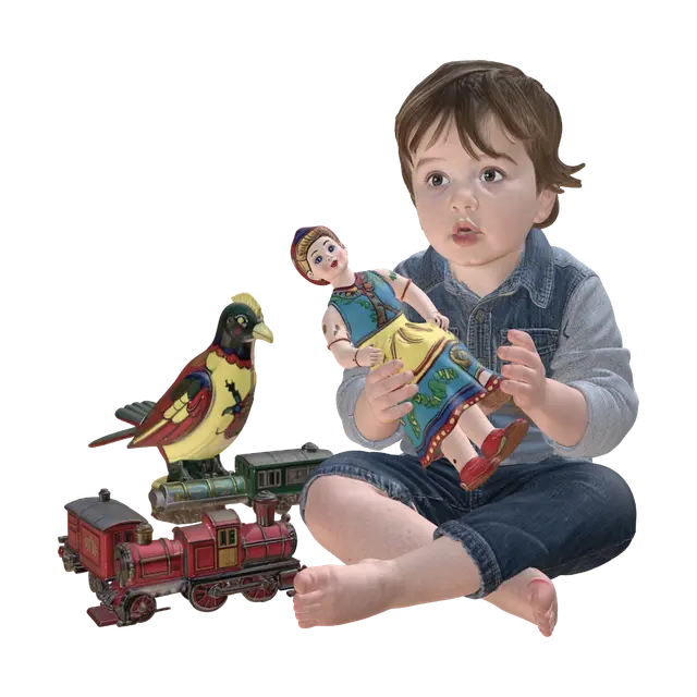 Boy Playing - Patina 3D model, vytvořený pomocí AI