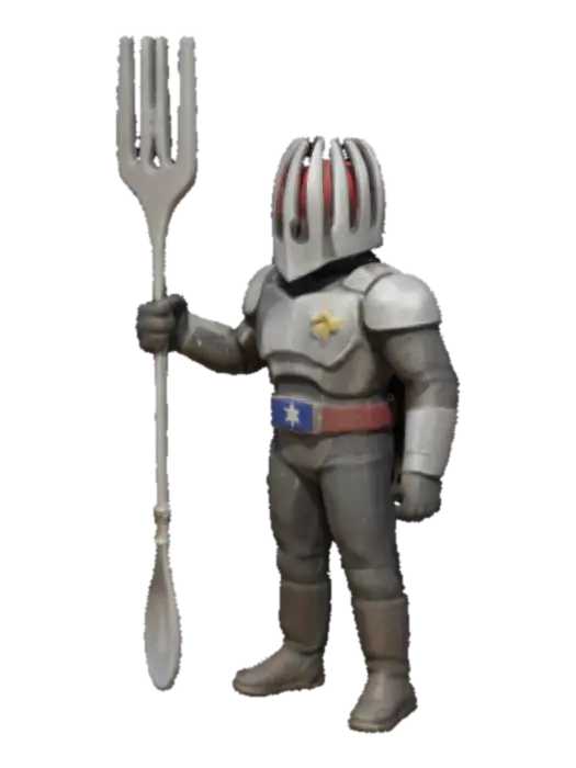Fork Knight of the Forest 3D model, vytvořený pomocí AI