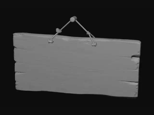 3D model for Weathered Rustic Wooden Sign