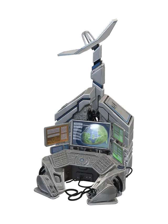 Orbital Command Console 3D model, vytvořený pomocí AI