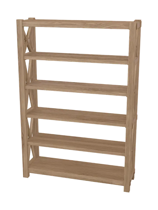 Farmhouse Bookshelf 3D - Finish 3D model, vytvořený pomocí AI