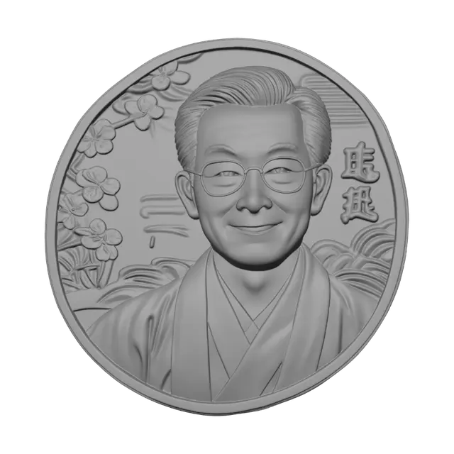 3D model for Smiling Portrait on a Coin